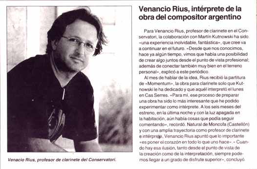 Venancio Rius Martí, clarinet